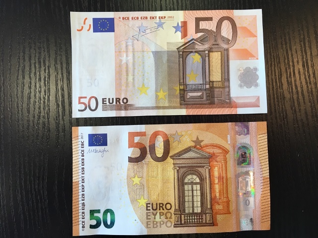 50 евро фото купюры нового образца